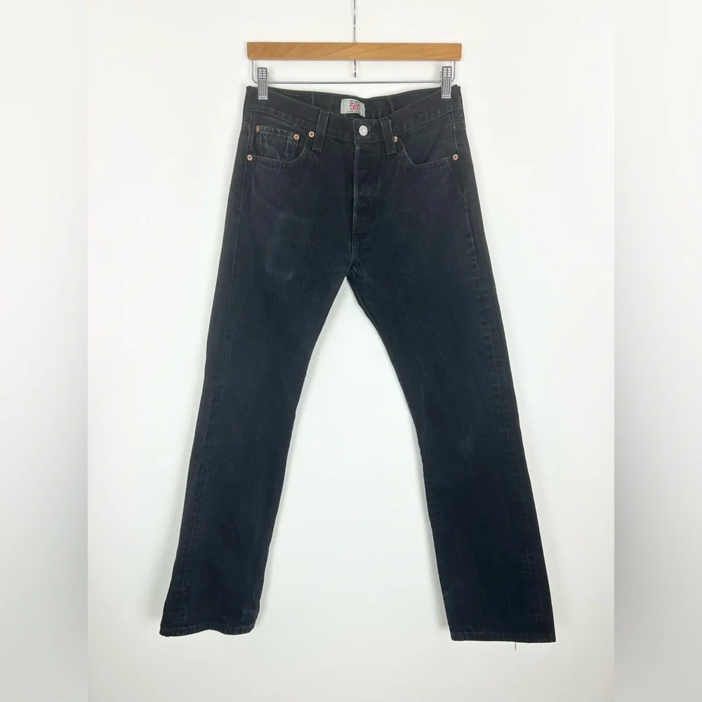Levi’s 501 washed Black Denim 30 x‎ 32 100% cotton